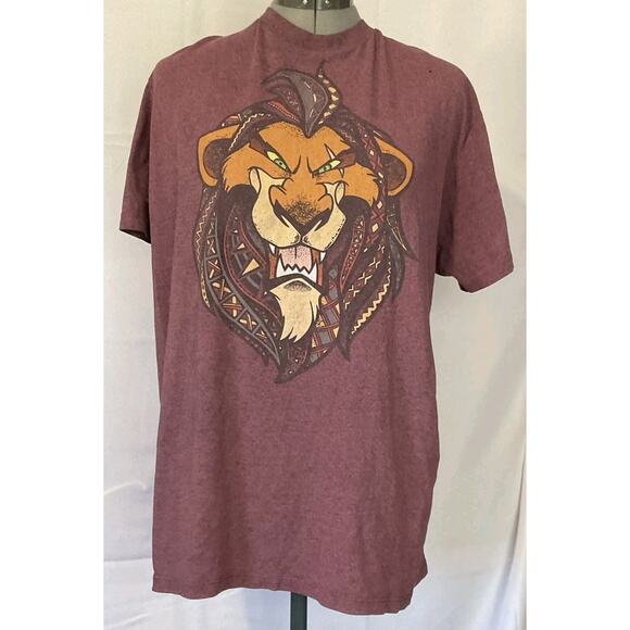 Disney The Lion King Scar Pattern Fill head Purple Tee T-Shirt Men’s Size L - Picture 1 of 8